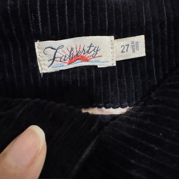 Faherty Women’s Phoebe Corduroy Wide Leg Pants Black 27 waist patch pocket - Picture 10 of 16